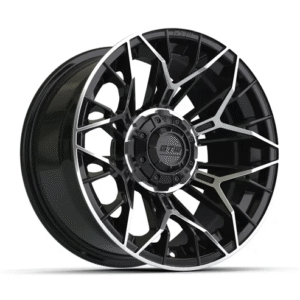 14" Stellar Black / Machined Golf Cart Wheel - 14"x7" ET-25 Offset⎮GTW®