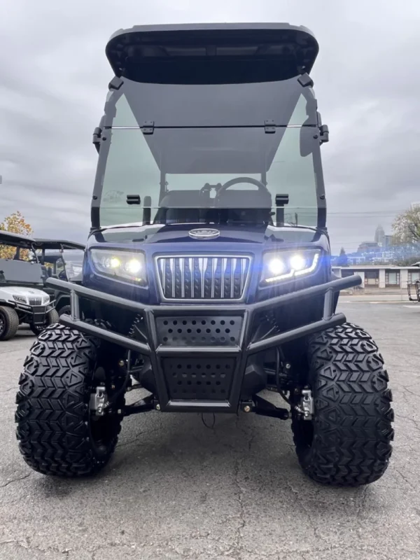 Blue 2025 Evolution D2+2 Maverick golf cart for sale - Image 3